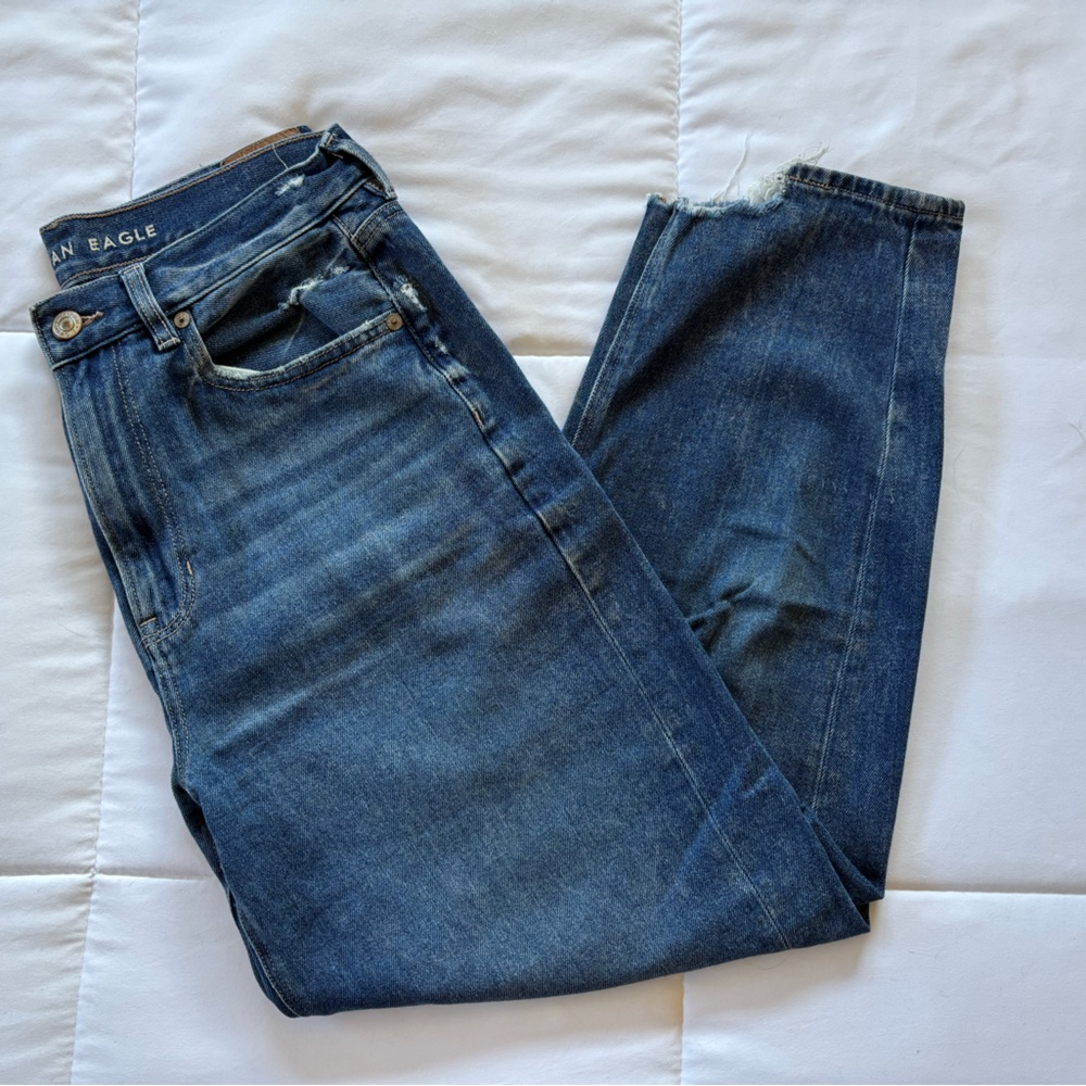 American Eagle Outfitters Dark Blue Straight Leg Jeans